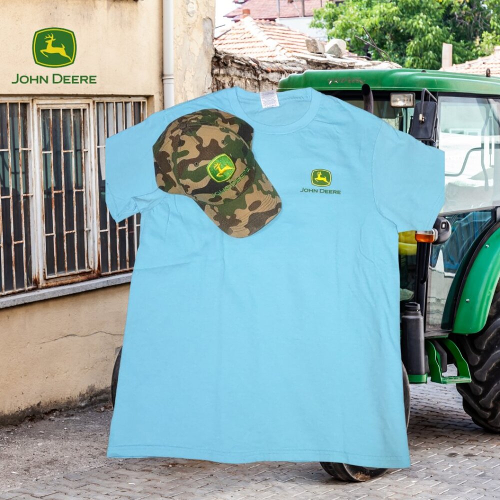 John Deere "Rise and Shine" Shirt and Snapback Hat Combo